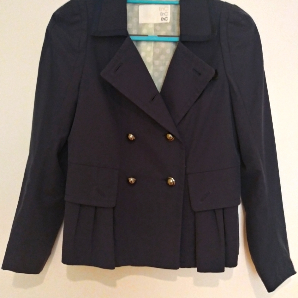 Enc Navy straight fit jacket Size small "New"